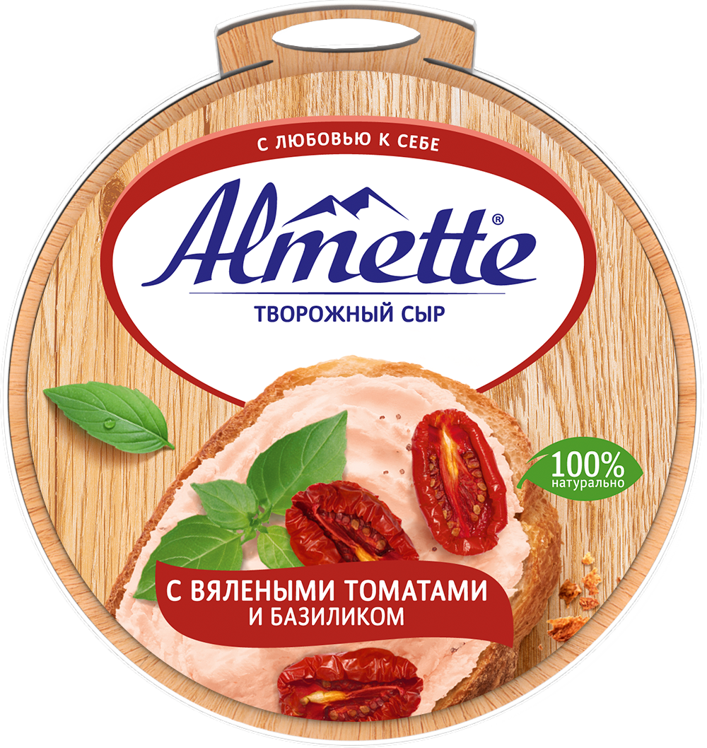 Almette с вялеными томатами и базиликом